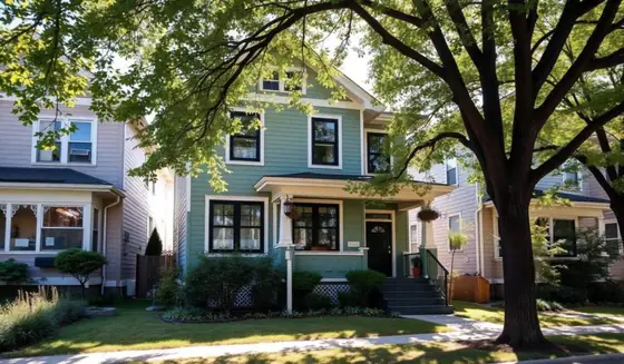 Calgary home with a completed exterior repaint in sage green